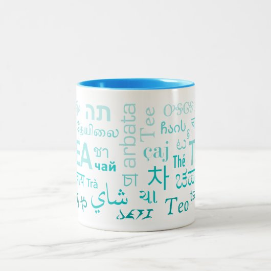 Thee in elke taalkundige Mok in blauw (Center)