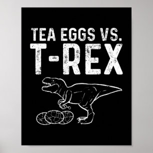Thee infuser tegen T rex dinosaurus eitjes Poster