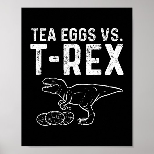 Thee infuser tegen T rex dinosaurus eitjes Poster (Voorkant)