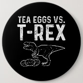 Thee infuser tegen T rex dinosaurus eitjes Ronde Button 6,0 Cm (Voorkant)
