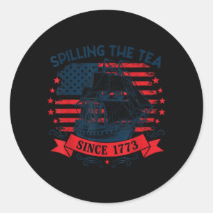 Thee inschenken sinds 1773 Vintage 4 juli Ronde Sticker
