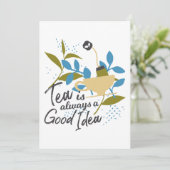 Thee is altijd een goed idee feestdagenkaart (Staand voorkant)