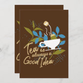 Thee is altijd een goed idee voor 2 feestdagenkaart (Voorkant / Achterkant)