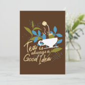 Thee is altijd een goed idee voor 2 feestdagenkaart (Staand voorkant)