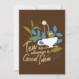 Thee is altijd een goed idee voor 2 feestdagenkaart