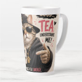 Thee Is Mijn Leven Kat Moeder Latte Mok (Rechterhoek)
