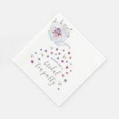 Thee kan Florale Bruiloft Thee Partij Uitnodiging Servet (Hoek)