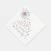 Thee kan Florale Bruilofts Thee Feest Uitnodiging Servet (Hoek)