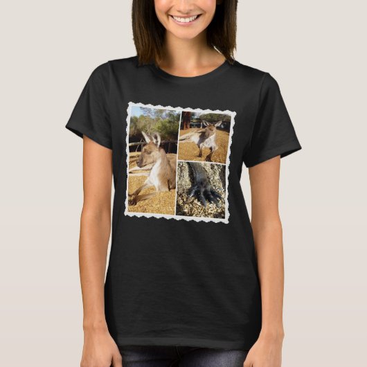 Thee Kangaroo-foto-collage, T-shirt (Voorkant)