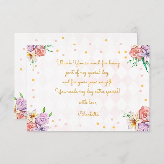 Thee kinder verjaardag bedankkaart (Voorkant / Achterkant)