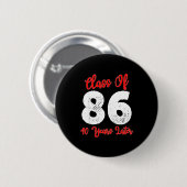 Thee Klas 1986 40e Herontmoeting Hoog Ronde Button 5,7 Cm (Voorkant /achterkant)