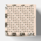 Thee & koffie kopjes op perzik bedankdoosjes (Bovenkant)