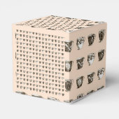 Thee & koffie kopjes op perzik bedankdoosjes (Achterkant)