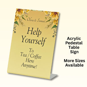 Thee Koffie Tafel Acryl voetstuk Teken Reclamebord Met Voetstuk