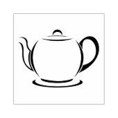 Thee/Koffiepot Houten Blok Opgezette Rubberstempel (Afrduk)