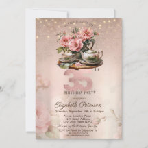 Thee Kop Bloemen Glitter Roze Goud 35e Verjaardag