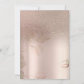 Thee Kop Bloemen Glitter Roze Goud 65ste Kaart (Achterkant)