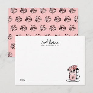Thee kopje & Bloemen Baby Shower Advieskaart voor  Kaart
