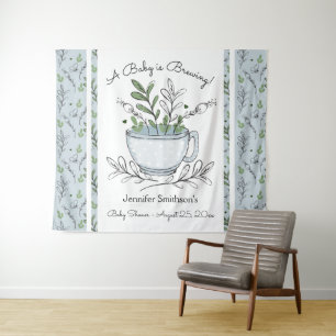 Thee Kopje Thee Feestje Baby Shower Wandkleed