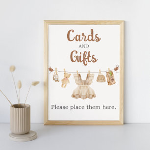 Thee Koppen Baby Shower Kaarten en Cadeaus Bord Poster