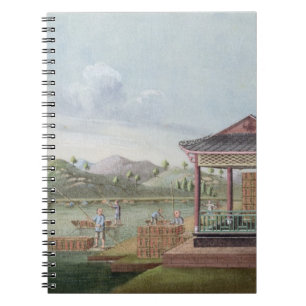 Thee kratten vervoeren (aquarel op papier) notitieboek