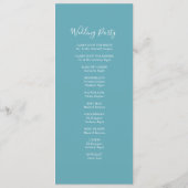 Thee Lengte Strand Trouwprogramma's Zeepaardjes Programmakaart (Achterkant)