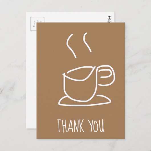 Thee liefhebbers koffie liefhebbers modern bedankt briefkaart (Voorkant / Achterkant)