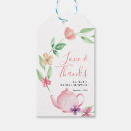 Thee met bloemmotief |  Trouwcadeau bedanken Cadeaulabel