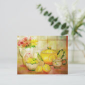 Thee met citroen briefkaart (Staand voorkant)