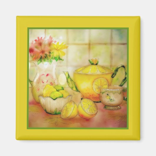 Thee met citroenmagneten magneet (Voorkant)