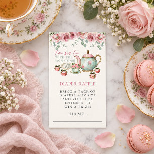 Thee met de aanstaande moeder Baby Shower Luier Ra Informatiekaartje