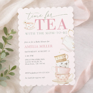 Thee met de aanstaande moeder Meisje Baby Shower Kaart
