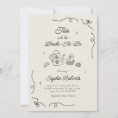 Thee met de Bruid om te Trouwen Handgetekende Brui Kaart (Voorkant)