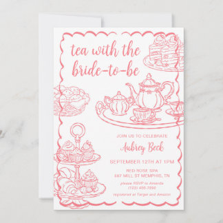 Thee Met De Bruid-Thee Feest Bruidsjurk Shower Kaart