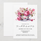 Thee met de bruid-to-be Vrijgezellenfeest Tea Part Kaart (Voorkant / Achterkant)