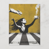 Thee met de Bunny urban street art graffiti Briefkaart (Voorkant)