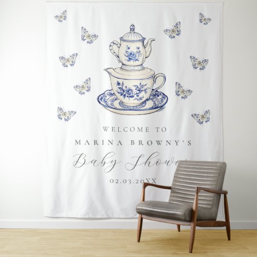 Thee met de moeder Baby shower Foto Achtergrond Te Wandkleed (In situ)