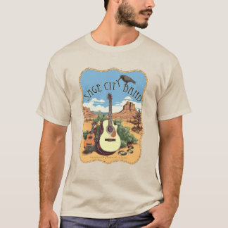 Thee met een sage City-bandontwerp. T-shirt