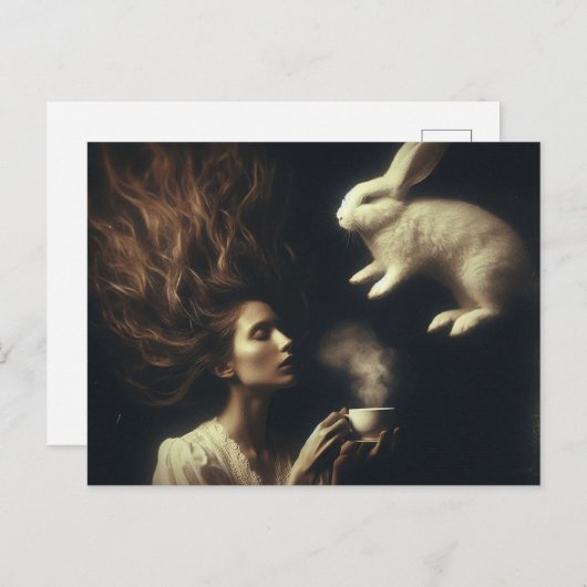 Thee met het konijn briefkaart (Voorkant / Achterkant)