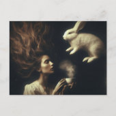 Thee met het konijn briefkaart (Voorkant)