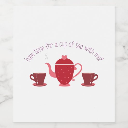 Thee met mij wijn etiket (Enkel label)