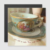 Thee met poppen Magnetische kaart (Voorkant / Achterkant)