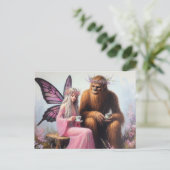 Thee met Sasquatch en de fee Briefkaart (Staand voorkant)