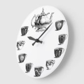 thee met witte achtergrond grote klok (Hoek)