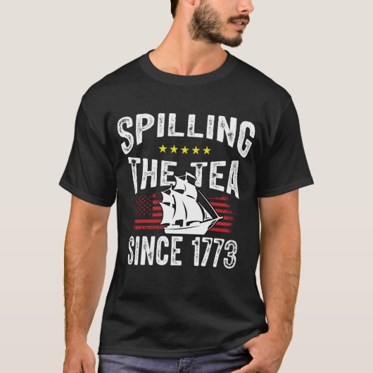 Thee morsen sinds 1773 4 juli T-shirt (Voorkant)