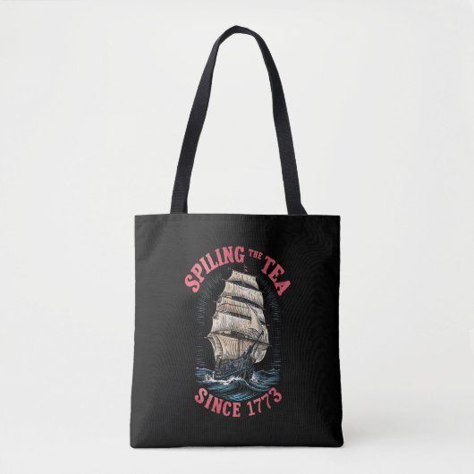 Thee morsen sinds 1773 4 juli tote bag (Voorkant)