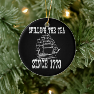 Thee morsen sinds 1773 Juli Geschiedenisleraar Keramisch Ornament
