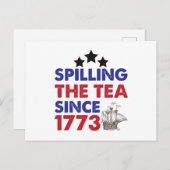 Thee morsen sinds 1773 Patriotische 4 juli Briefkaart (Voorkant / Achterkant)