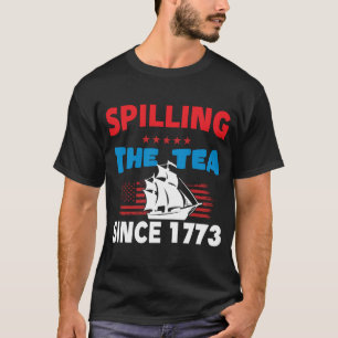 Thee morsen sinds 1773 Vierde Juli Grappig 4 T-shirt