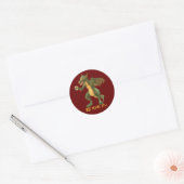 Thee of koffie draak ronde sticker (Envelop)